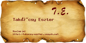 Takácsy Eszter névjegykártya
